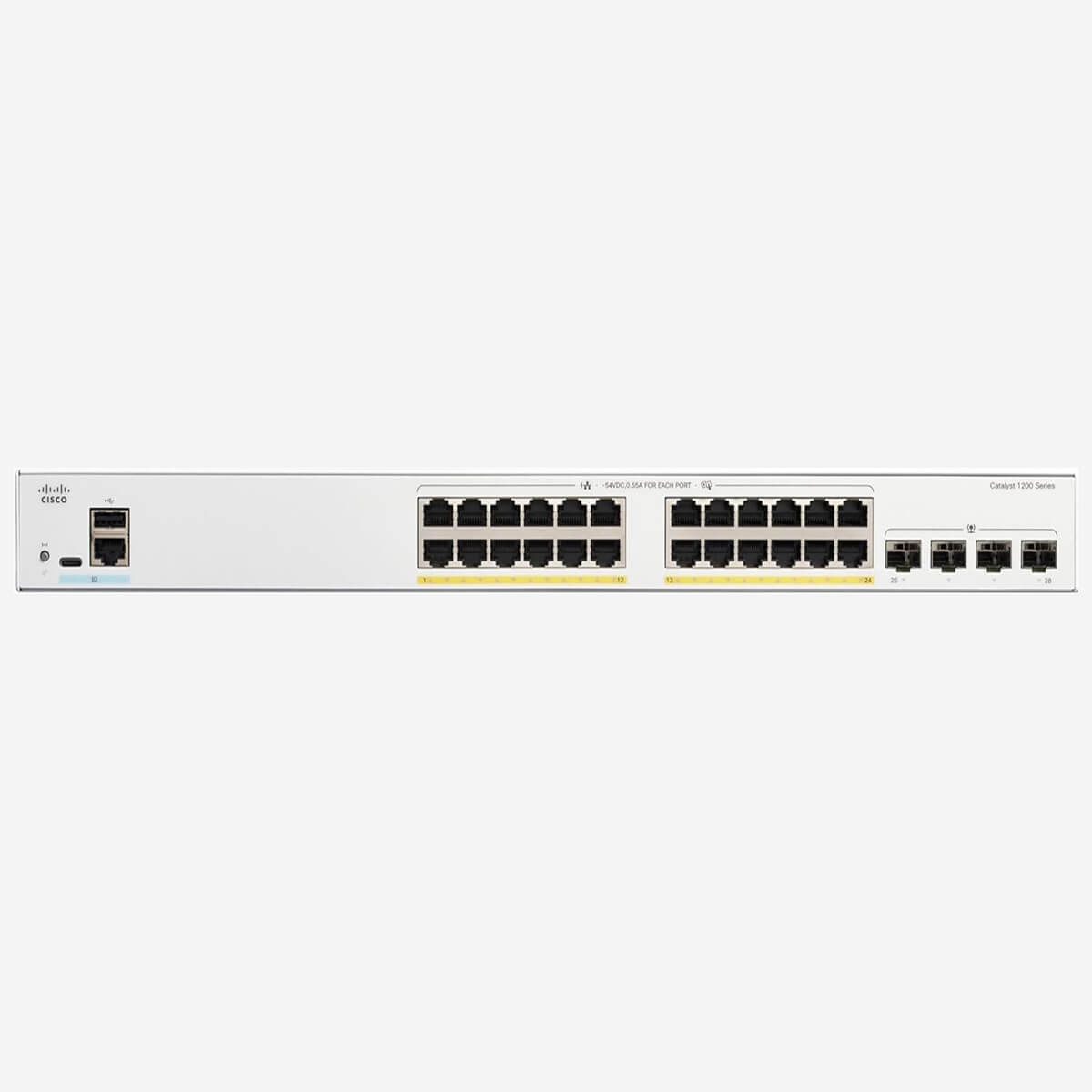 Cisco C1200-24FP-4G-EU, Network ports 24 x 1G
